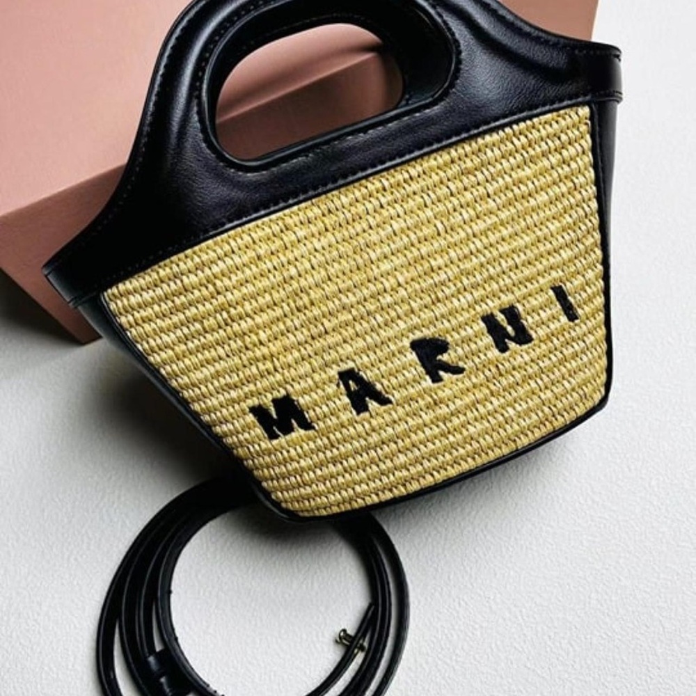 MARNI Tropicalia Micro Bag In Black Leather Bag-Authentic OS No Bag Strap - Picture 7 of 14